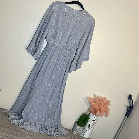 SUNDRESS Juliana Short Sleeve Blue Midi Dress XS / Small - Picture 7 of 9